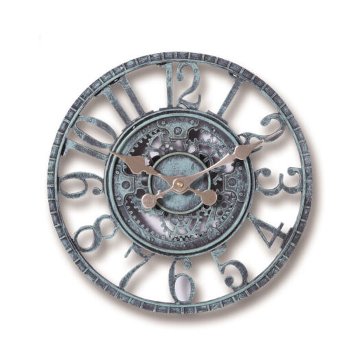 Coocheer - Outdoor Wall Clock, 30cm Waterproof Garden Clock, Retro Decor Clocks for Home Kitchen Living Room - Non-Silent (Turquoise)