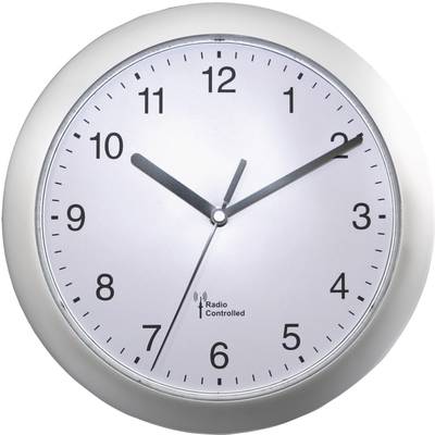 EUROTIME 56787 Radio Wall clock 25 cm x 3.8 cm Silver