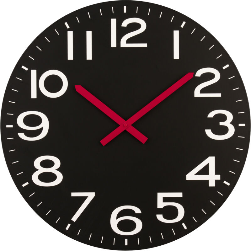 Premier Housewares - Black mdf and White Numbers Wall Clock