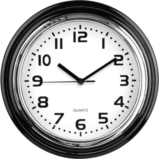 Premier Housewares - Chrome Finish Plastic Wall Clock