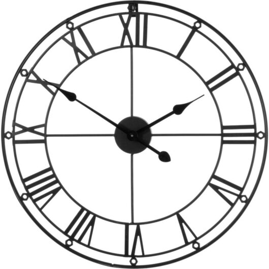 Premier Housewares - Matte Black Metal Wall Clock