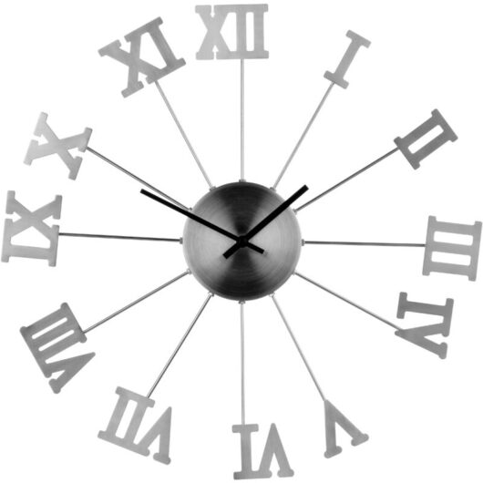 Premier Housewares - Roman Numerals Metal Wall Clock