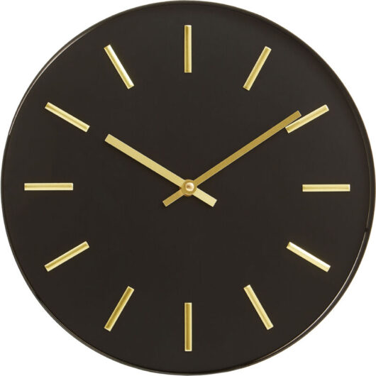 Premier Housewares - Vitus Black and Gold Wall Clock