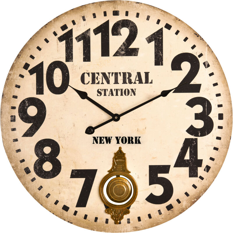 Premier Housewares - Wall Clock Wooden Clocks For Living Room Numbers Kitchen Clocks Wall Contemporary Clocks For Bedrooms 58 x 5 x 58