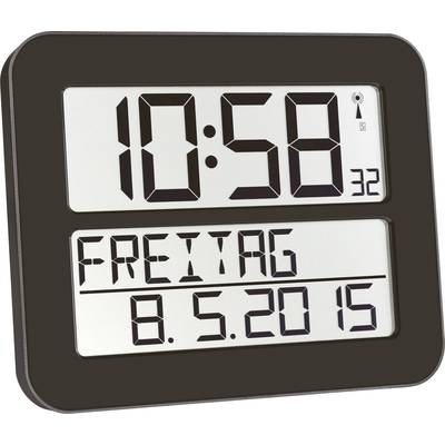 TFA Dostmann 60.4512.01 Radio Wall clock 258 mm x 212 mm x 30 mm Black