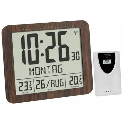 TFA Dostmann 60.4518.08 Radio Wall clock 248 mm x 25 mm x 206 mm Wood