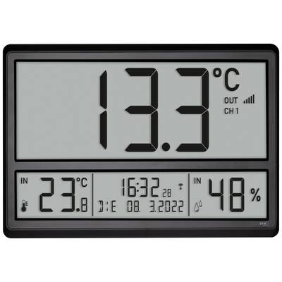 TFA Dostmann 60.4523.01 Radio Wall clock 360 mm x 235 mm x 28 mm Black Large display