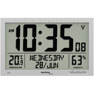 Techno Line WS 8013 Radio Wall clock 369 mm x 270 mm x 24 mm Silver Large display