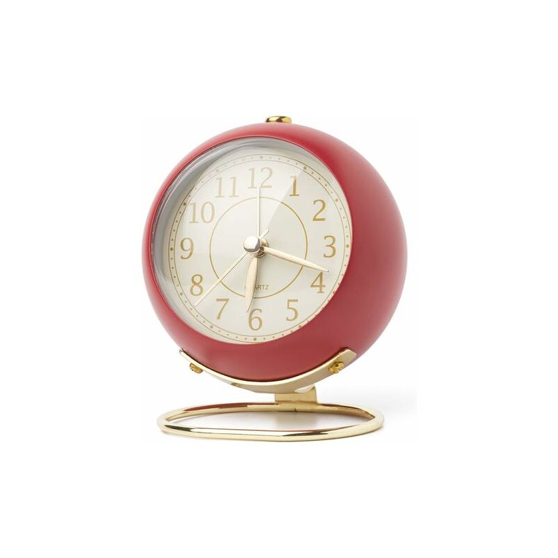Rose - Battery Powered Desk Clock Bedroom Silent Alarm Clock Retro Aesthetic Clock