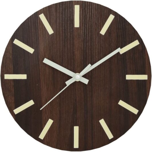 Vidaxl - Wall Clock with Luminous Scales and Pointers Brown ⌀30 cm