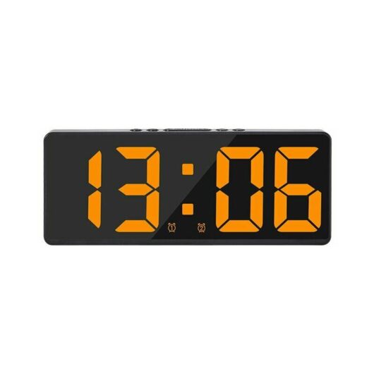 Dewdat - Smart Large Digital Wall Clock app Control Time/Date/&Sound Activation & Countdown Function Continuous Brightness & Volume Alarm with Snooze