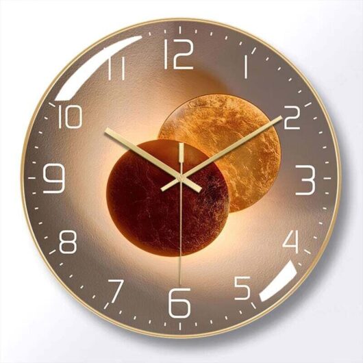 Mumu - 30 cm modern design silent wall clock, silent mute wall clock, digital wall clock - rose gold