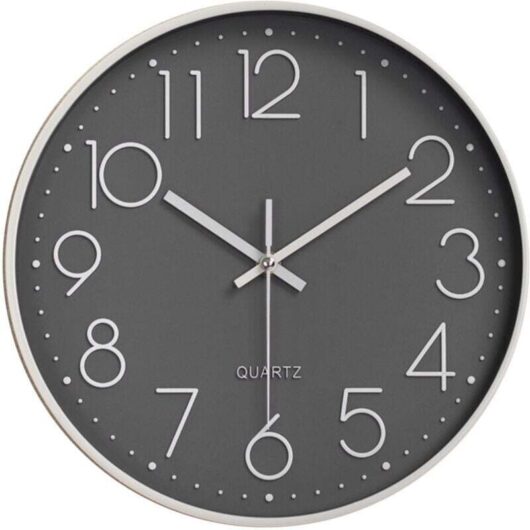Ymyny - Modern Clock Silent Non-Ticking Wall Clock, Silent Mute Wall Clock Wall Pendulum for Bedroom Kitchen Living Room - Gray-30CM mumu