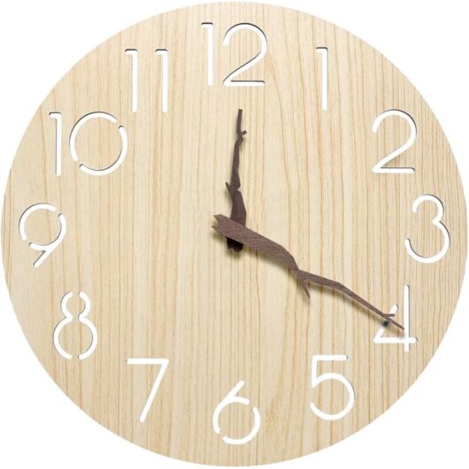 Silent Wall Clock Wall Clocks: Wooden Wall Clock Without, Modern Design Wall Clock, 3D Wall Clock, Decorative Wall Clock for Kitchen Office Living