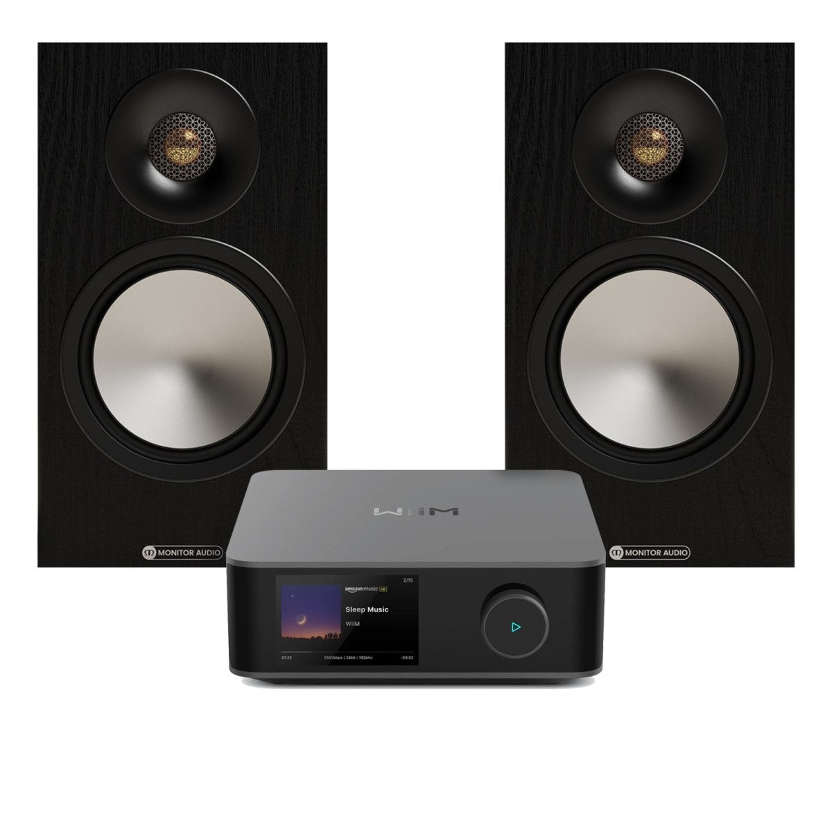 WiiM Amp Ultra Space Grey & Monitor Audio Bronze 50 7G Black Hi-Fi Bundle