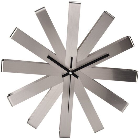 Silent stainless steel wall clock, modern hanging decoration for bedroom and living room