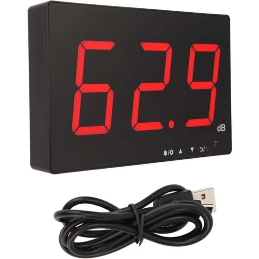 Wall level meter with 9.6-inch LCD panel, sound level meter from 30 to 130 dB for office,