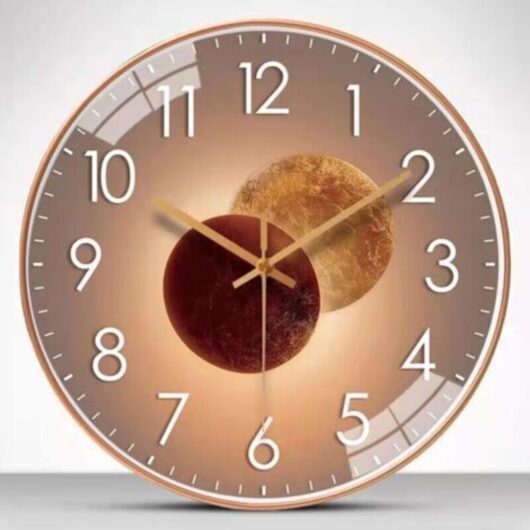 30cm Silent Modern Design Wall Clock, Mute Wall Clock Silent Wall Pendulum, Digital Wall Clock - Rose Gold