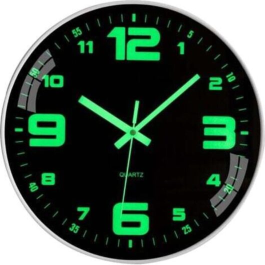 Luminous Wall Clock Silent Non-Ticking - 30 cm - Modern Quartz - Large Battery Operated Wall Clock - Easy to Read