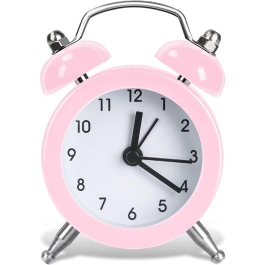 Mumu - Vintage Style Alarm Clock, Mini Retro Alarm Clock, Loud Volume Battery Operated Bedside Alarm Clock - Retro Silent Analog Alarm Clock for