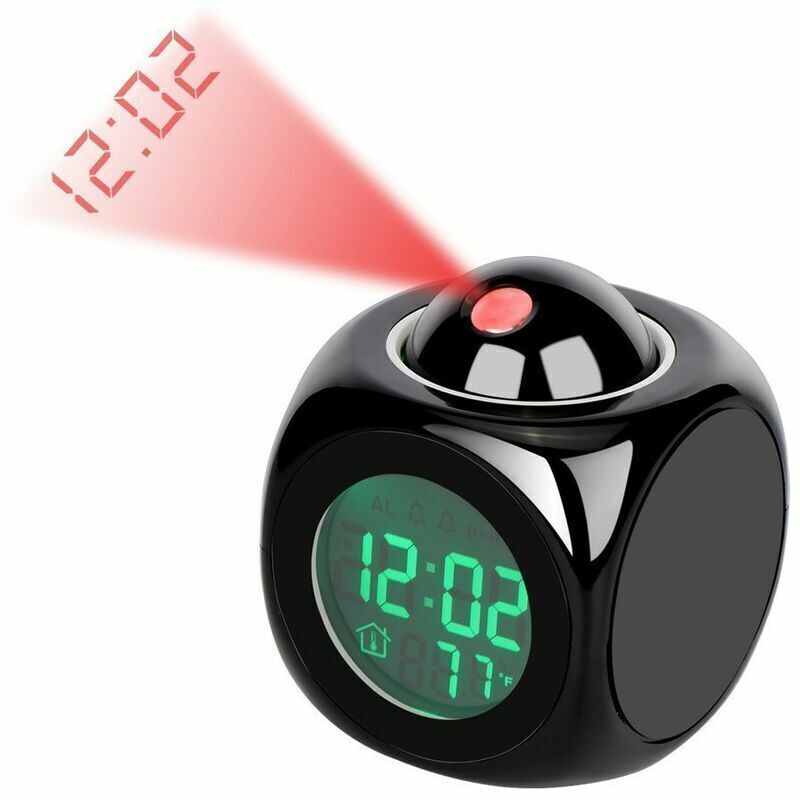 Projection Alarm Clock - Ceiling-Mounted Digital Clock Projector Alarm Clock for Bedroom, Radio-Controlled Projection Alarm Clock
