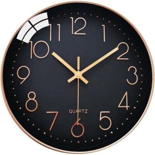 Silent Wall Clock with No Ticking, 20cm Arabic Numerals, Modern Decorative Round Quartz Clock, for Living Room, Bedroom, Kitchen, Office, Classroom