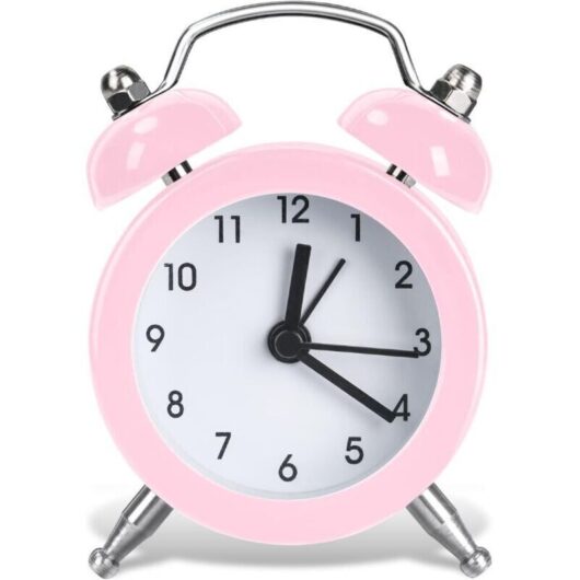 Vintage Style Alarm Clock, Mini Retro Loud Battery Operated Bedside Alarm Clock - Retro Analog Silent Alarm Clock for Bedroom, Living Room, Kitchen