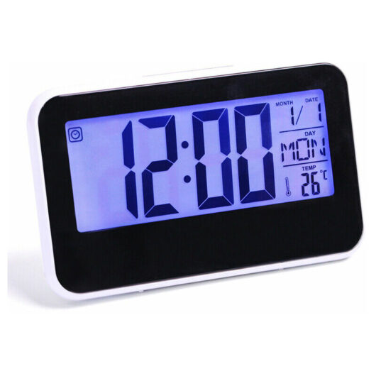 Volavo - Large Silent lcd Wall Clock with Temperature and Humidity Display, Clock with Day and Date, Digital Wall Clock for Home Office