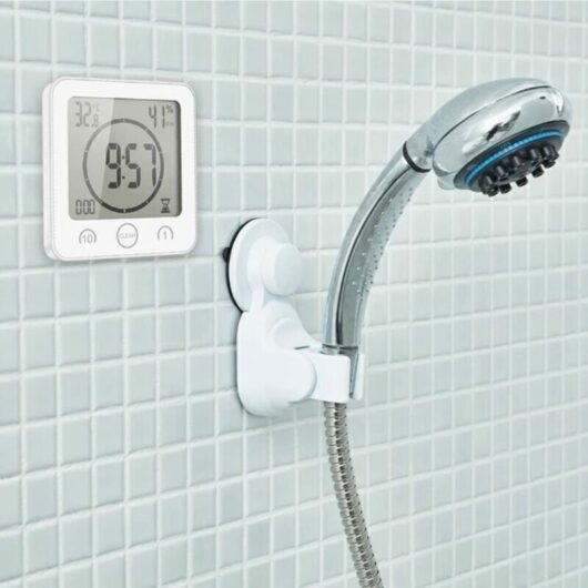 Waterproof Shower Clock, Touchscreen Shower Timer Clock (White)