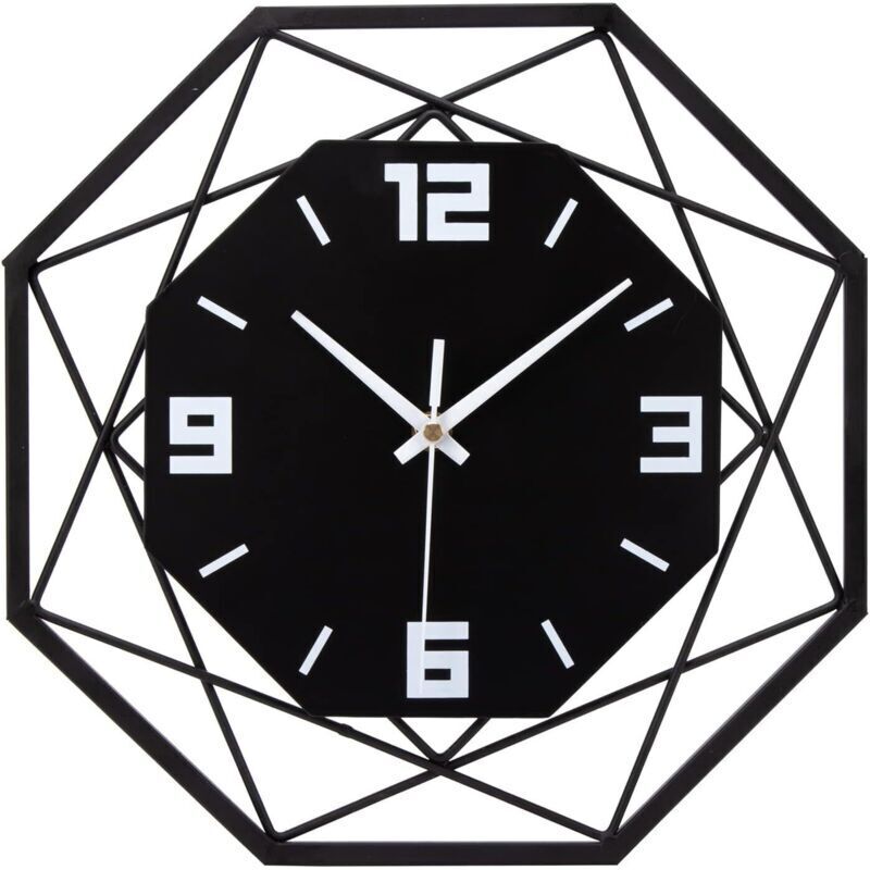 (35x35cm) Large Metal Wall Clock, Silent Wall Clock without Ticking, Vintage Style Pendulum Clock for Living Room, Bedroom, Kitchen, Office