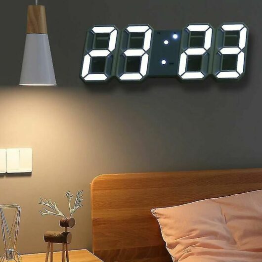 Large 3D LED Digital Wall Clock
