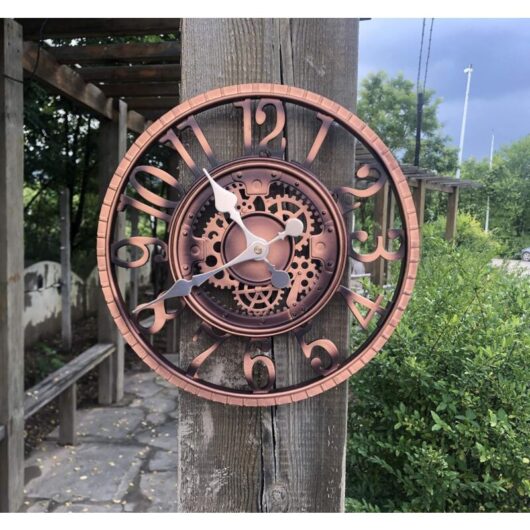 Large Retro Garden Clock - Weatherproof - Bathroom Clock - Vintage Decor - Non Ticking