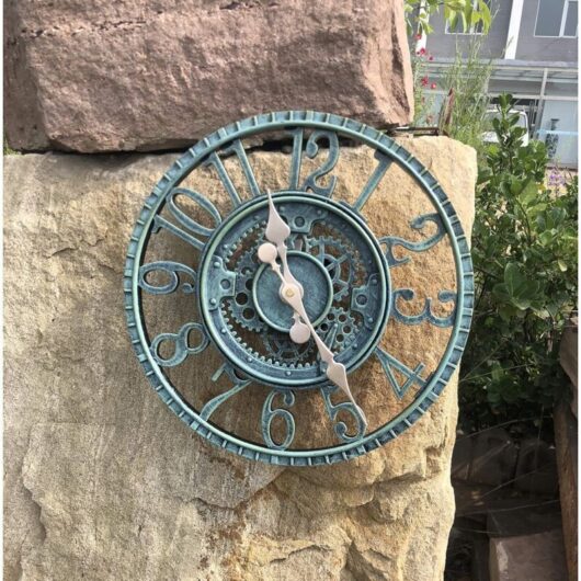 Never used] Large retro garden clock - weatherproof - bathroom clock - vintage decor - non-ticking