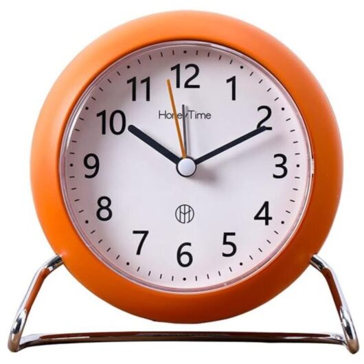 Odipie - Inch Round Non-Ticking Alarm Clock, Battery Operated, Light Emitting Function, Super Quiet Alarm Clock, Simple and Stylish Design for