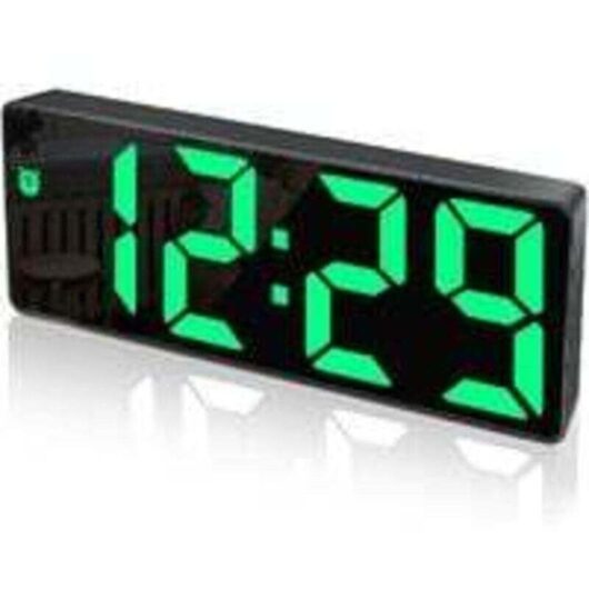 Odipie - never used] Digital Alarm Clock, Large led Display, Mirror Surface Clock with Snooze Function and usb Charging Port, Brightness Adjustable