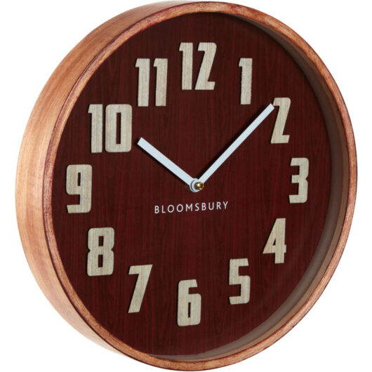 Premier Housewares - Interiors by Premier Red Grain Small Wall Clock, Easy To Read Design Of Clock For Indoor, Versatile And Functional Outdoor Clock