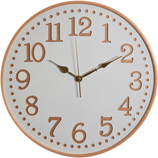 Premier Housewares - Interiors by Premier Retro White Wood With Gold Numbers Wall Clock, Intricate Design Clock For KIitchen, Wall Clock For Outdoor