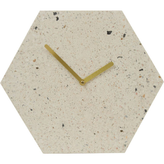 Premier Housewares - Wall Clock Copper / White Finish Frame Clocks For Living Room / Bedroom / Contemporary Style Round Shaped Design Metal Clocks