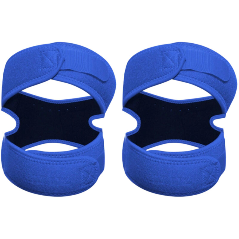Set of 2 large knee braces, double support strap for patellar tendon, adjustable neoprene stabilizer for meniscus tear, arthritis, tendonitis,