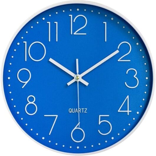 Silent 12-inch Wall Clock, Battery-Operated Quartz Kitchen Clock, Modern Home Decor Clock for Office, Classroom, Living Room, Bedroom, Scale Wall
