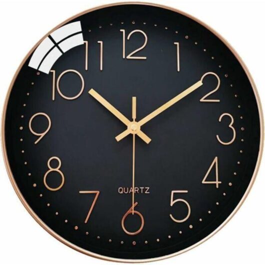 Silent Wall Clock, No Ticking, 30cm Arabic Numerals, Modern Round Quartz Decorative Clock, for Living Room, Bedroom, Kitchen, Office, Classroom