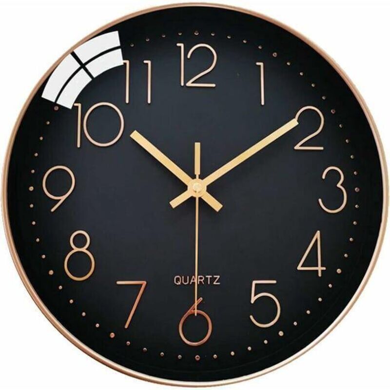 Silent Wall Clock, No Ticking, 30cm Arabic Numerals, Modern Round Quartz Decorative Clock, for Living Room, Bedroom, Kitchen, Office, Classroom