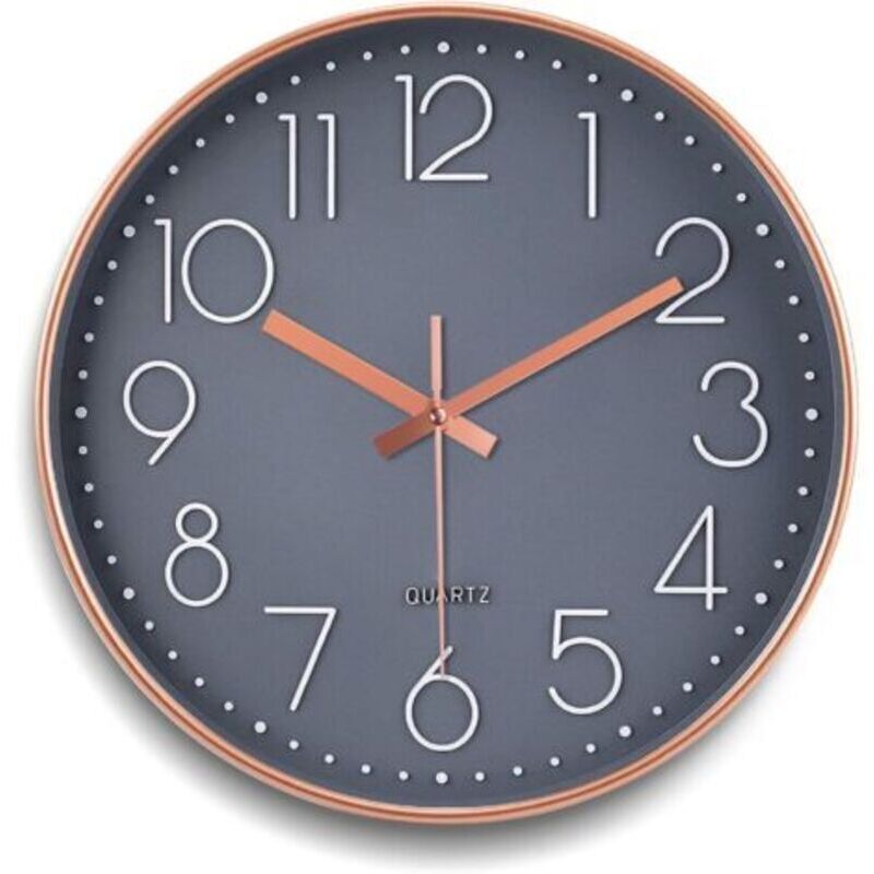 Wall Clock, Modern 30cm Round Wall Clock, Quartz Wall Clock, Silent, Modern Style for Home/Kitchen/Office - Battery Operated
